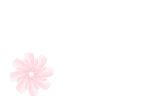 アナログの水彩で描いた線を組み合わせたピンクの花の背景イラスト