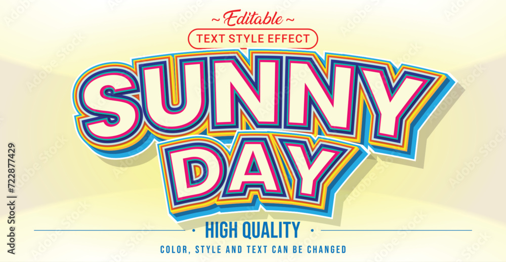 Poster Editable text style effect - Sunny Day text style theme.