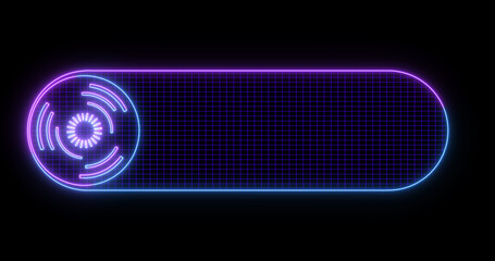 Illustration cool neon color futuristic lower third in high resolution. Cool neon hud lower third. Technology neon color lower third for a title, TV news, information call bars, and news channels.