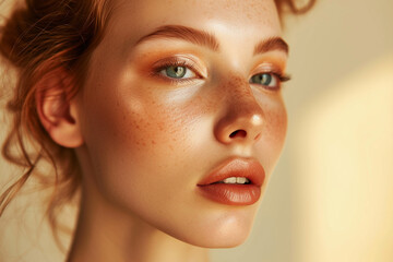 Naklejka premium Women's beauty skincare routine photography