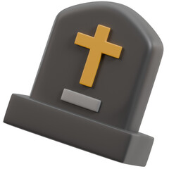 Obraz premium 3d rendering tombstone cartoon style. 3D illustration for website or game.