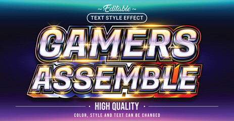 Editable text style effect - Gamers Assemble text style theme.