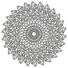 beautiful hand drawn mandala to be colored no stress