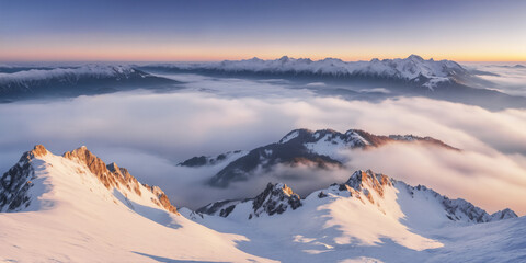 Alps mountain view early morning light sunrise