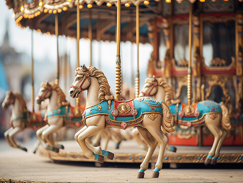 a carousel with horses on it