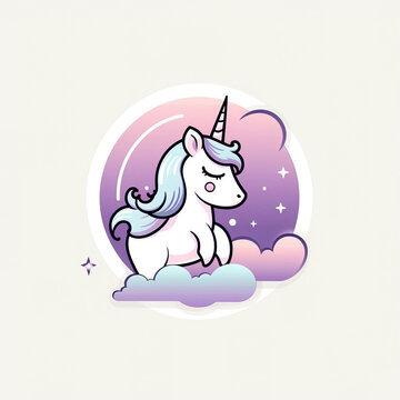 A unicorn drawn in a vector style16