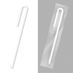 Plastic straw mockup. Vector illustration isolated on white and transparent background. Ready to use in your design. EPS10.