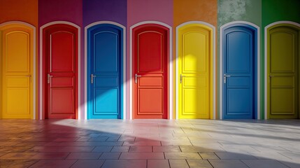 Multi-colored closed doors