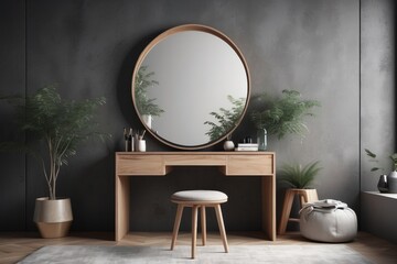 Fototapeta na wymiar minimalistic dressing table interior concept