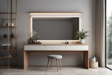 minimalistic dressing table interior concept