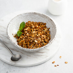 Traditional homemade granola for breakfast