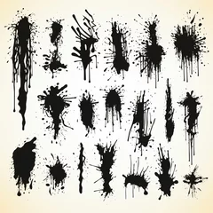Gordijnen a collection of black paint splatters © Marin