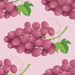 Seamless vector repeat grape pattern
