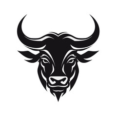 bull head with horns isolated logo cow silhouette best for your t-shirt