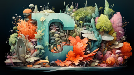 ALPHABET C IS FOR CORAL REEF WALLPAPER