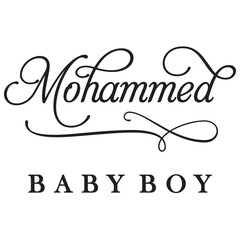 Mohamed baby boy sign design name text word font swirl baby mohamed