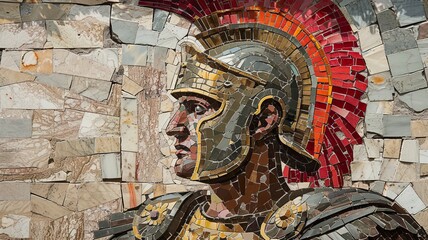 Mosaic Roman Legioner
