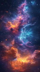 Obraz premium Beautiful space. Nebula and galaxies in space. Created with Generative AI