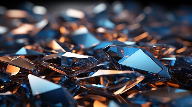 Black and blue crystal UHD wallpaper