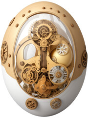 Easter egg in steampunk style. Abstract illustration. AI created.