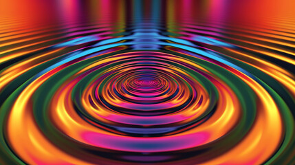 Obraz premium Modern digital waves in neon light. The change in the frequency of a wave circles in relation to an observer who is moving relative to the source of the wave