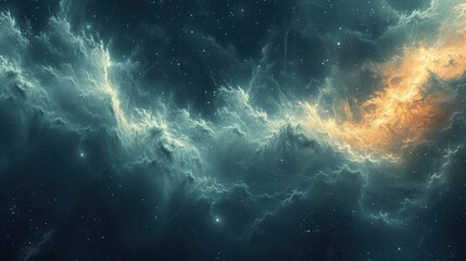 Beautiful space. Nebula and galaxies in space. Created with Generative AI