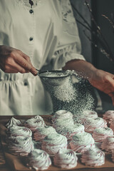 Airy pink marshmallow dessert. Zephyr.