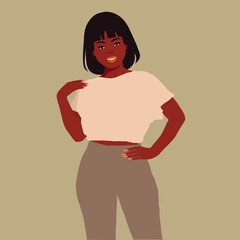 Modern black woman in elegant art style vector