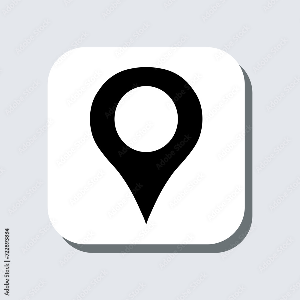 Poster location icon vector. pin sign symbol in trendy flat style. pointer vector icon illustration in squa