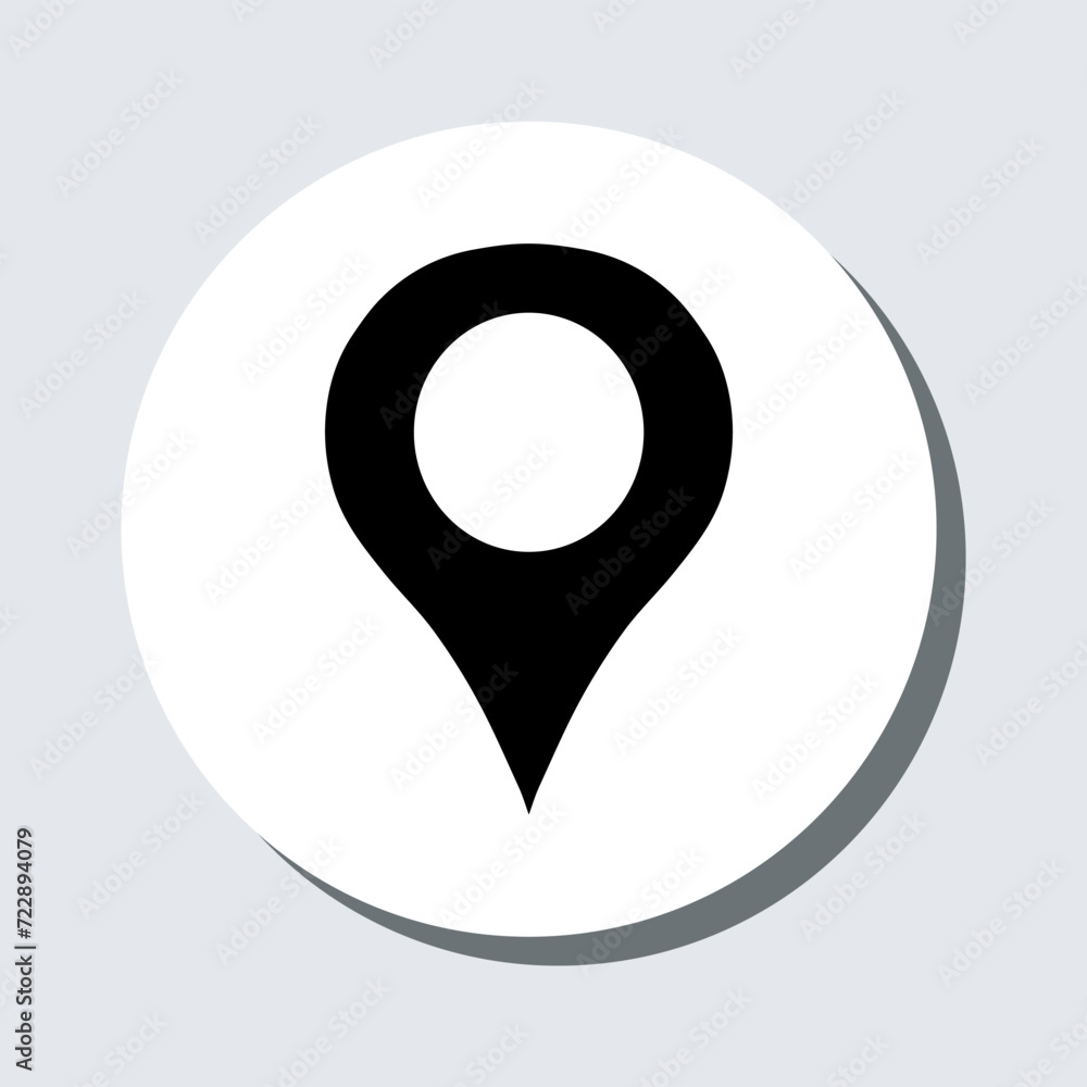 Poster location icon vector. pin sign symbol in trendy flat style. pointer vector icon illustration in circ