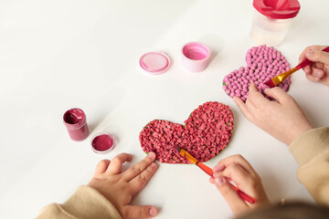 Children's creativity for Valentine's Day and Mother's Day