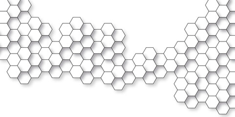 Abstract background with hexagons honeycomb technology texture. Hexagonal shape 3d structure light seamless geometric background. Surface polygon pattern with digital hexagon and futuristic business.