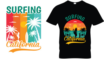 Surfing California T-shirt Design.