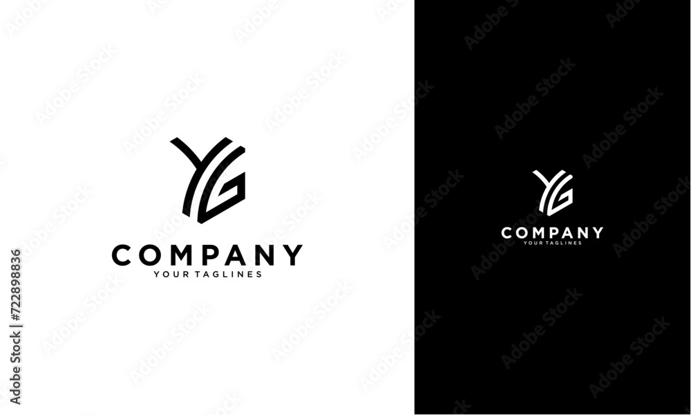 Fototapete Y G initial logo concept monogram,logo template designed to make your logo process easy and approachable. All colors and text can be modified