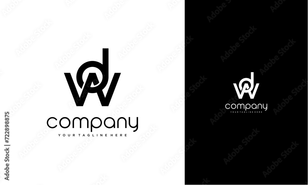 Fototapete WD or DW initial logo concept monogram,logo template designed to make your logo process easy and approachable. All colors and text can be modified