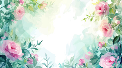 Vector watercolor spring banner