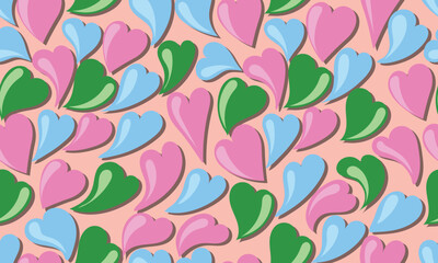 Abstract love seamless pattern for design, background, greeting card, Valentine's Day, etc