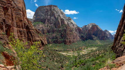 Zion National Park in Utah - View from Angel's Landing Trail - 4K Ultra HD Image of Stunning Canyon Scenery