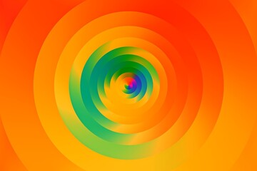 Koncentryczne okręgi z gradientem w kolorze zielonym, niebieskim, czerwonym, pomarańczowym, rozmycie ruchu - abstrakcyjne tło, tapeta