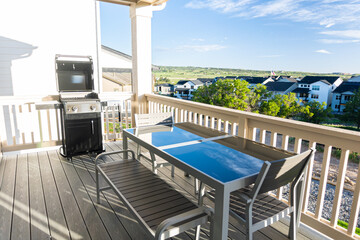 Brand New Two-Burner Grill Stationed on Balcony