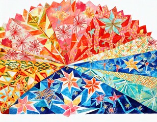 Illustration of traditional Japanese patterns style.(art craft)