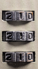 Closeup shot of the numbers of a lock