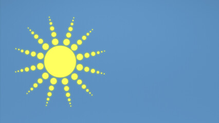 Sun with Blue Sky. Flat illustration of day time sky.