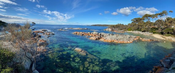 panorama of bay of fires in Tasmania  © melody