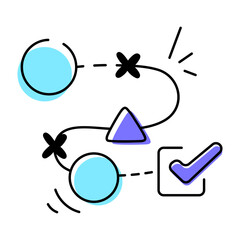 Trendy doodle icon of a flowchart 