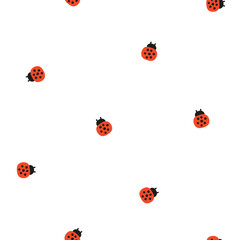 Fototapeta premium Seamless pattern with red ladybugs