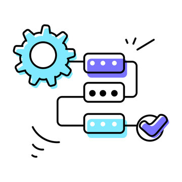 Trendy doodle icon of a flowchart 