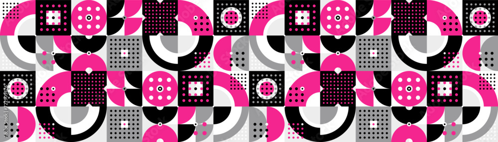 Poster seamless vector abstract background in pink color, geometric seamless pattern, tiling endless wallpa
