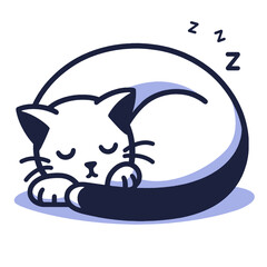 Cute cat sleeping simple vector