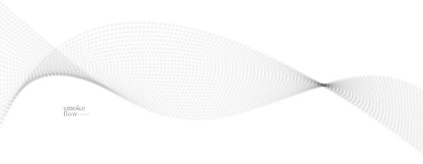 Vector abstract background with wave of flowing particles, smoke flowing light grey design, smooth and soft relaxing image.